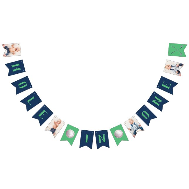 Photo Hole in One Golf First Birthday Banner (All)