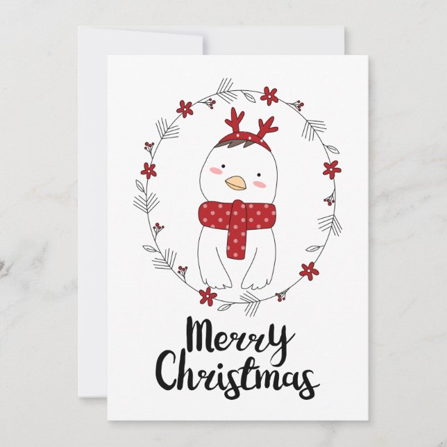 PHOTO HOLIDAY CARD | Christmas Chicken Reindeer (Front)