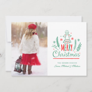 PHOTO HOLIDAY CARD   Christmas Folk Art Angel