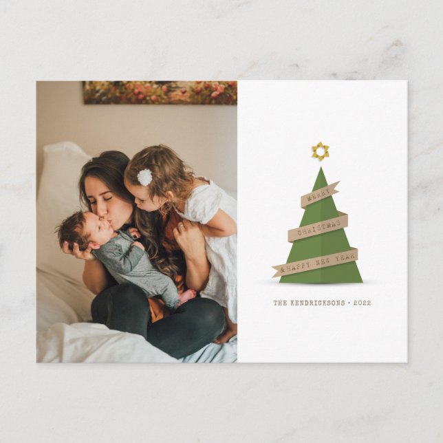 PHOTO HOLIDAY CARD | Christmas Paper Tree (Front)
