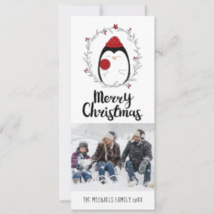 PHOTO HOLIDAY CARD   Cute Doodle Lollipop Penguin