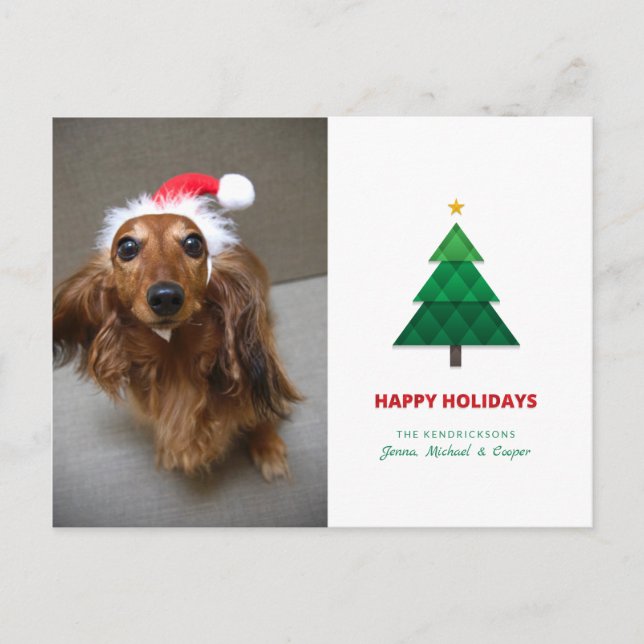 PHOTO HOLIDAY CARD | Geometric Christmas Tree (Front)