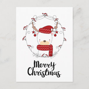 PHOTO HOLIDAY CARD   Merry Christmas Reindeer