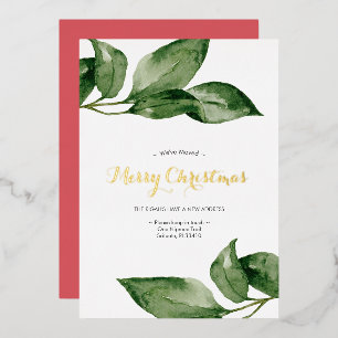Photo Holiday Card Watercolor Botanicals
