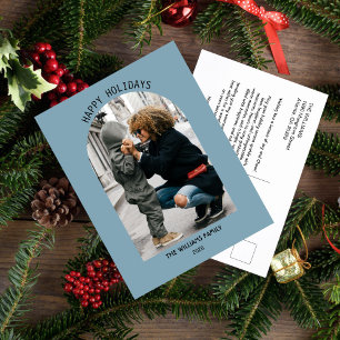 Photo Holiday: Christmas and New Year Greetings Holiday Postcard