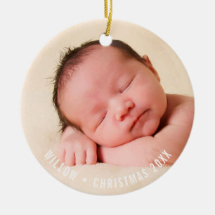 PHOTO HOLIDAY DECOR simple christmas tree pattern Ceramic Ornament