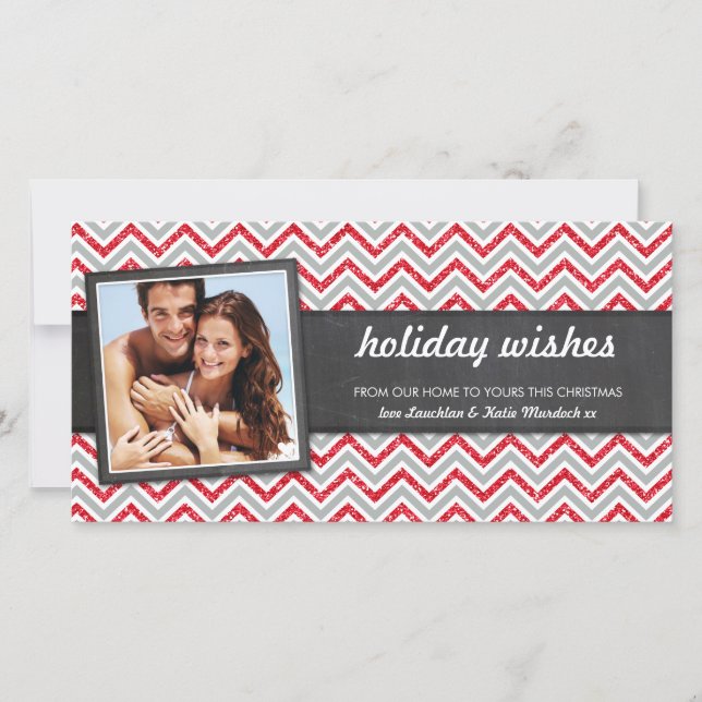 PHOTO HOLIDAY retro chevron red glitter grey (Front)