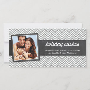 PHOTO HOLIDAY retro chevron silver glitter grey