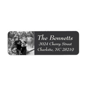 Photo Holiday Return Address Labels: Chalkboard Label