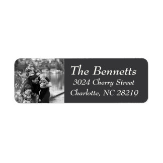 Photo Holiday Return Address Labels: Chalkboard Label