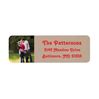 Photo Holiday Return Address Labels: Kraft Coloure Label