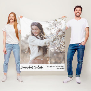 Photo Homeschool Graduation  Fleece Blanket