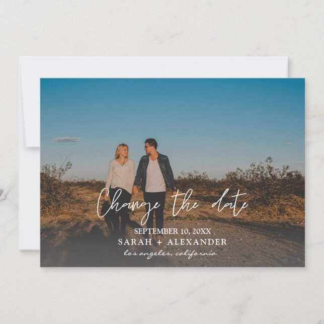 Photo - Horizontal Change the Date Invitation (Front)