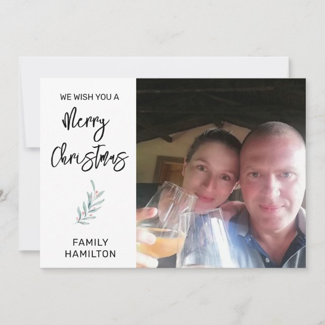 Photo Horizontal Christmas Flat Holiday Card (Front)