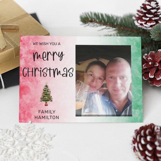 Photo Horizontal Christmas Flat Holiday Card (Creator Uploaded)