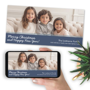 Photo Horizontal or Panoramic Merry Christmas Holiday Card