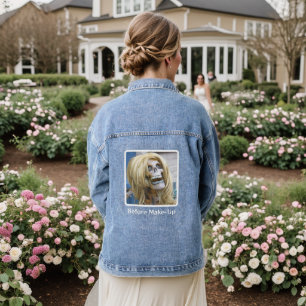 PHOTO (HUMOROUS) "BEFORE MAKE-UP" DENIM JACKET