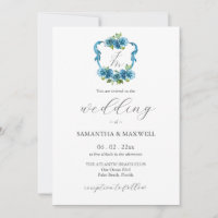 Photo Hydrangea Wedding Monogram Invitations
