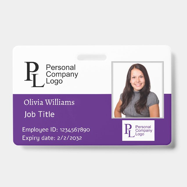 Photo ID Badge Personalised Company Employee ID (Front)