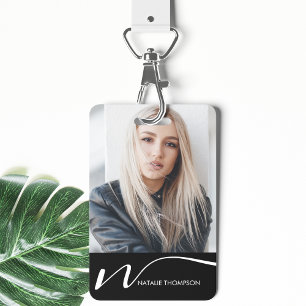 Photo ID Card Modern QR Code Custom Lanyard Name ID Badge