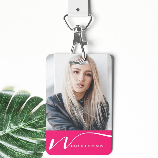 Photo ID Card Modern QR Code Custom Lanyard Name ID Badge (Creator Uploaded)