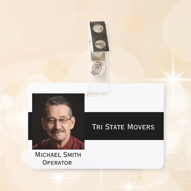 Photo ID Clip Double Sided Personalise Text Badge (Creator Uploaded)