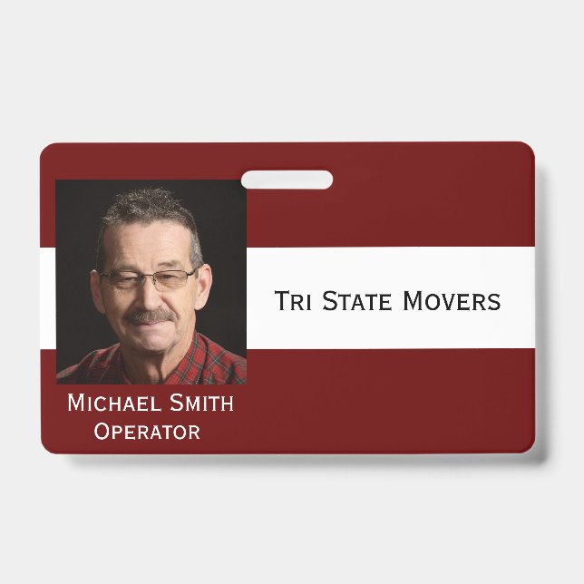 Photo ID Clip Double Sided Personalise Text Badge (Front)