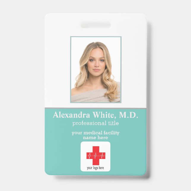 Photo ID Employee Hospital Medical Professional Badge (Front)