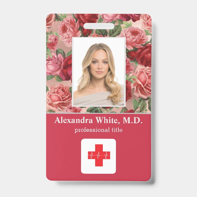 Photo ID Employee Hospital Medical Professional Badge (Front)