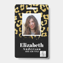 PHOTO ID - Employee VIP Pass Girly Animal Prints