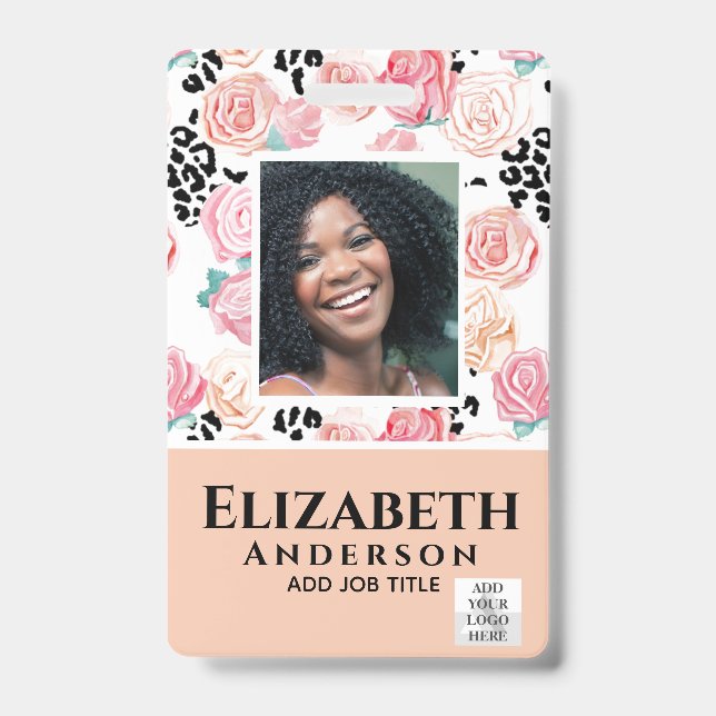 PHOTO ID - Employee VIP Pass - Girly Flowers Badge (Front)