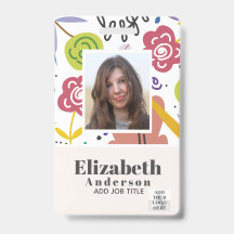 PHOTO ID - Employee VIP Pass - Girly Flowers