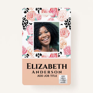 PHOTO ID - Employee VIP Pass - Girly Flowers ID Badge