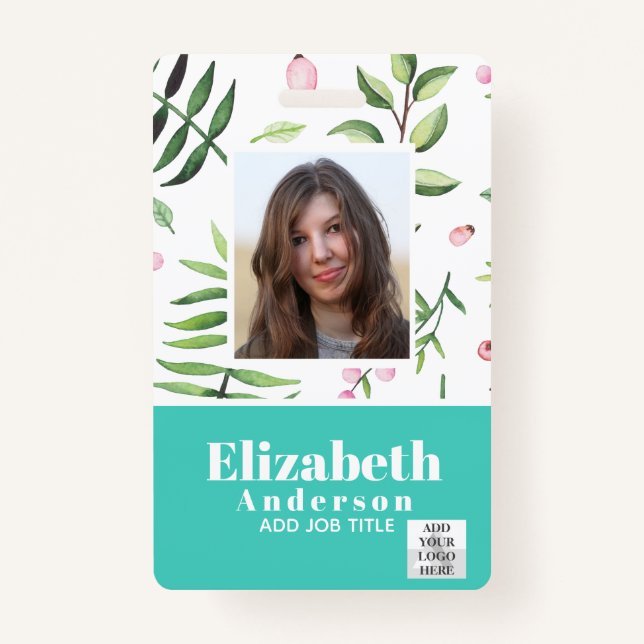 PHOTO ID - Employee VIP Pass - Girly Flowers ID Badge (Front)