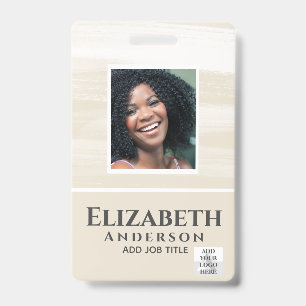 PHOTO-ID Employee VIP PASS Watercolor Abstracts ID Badge