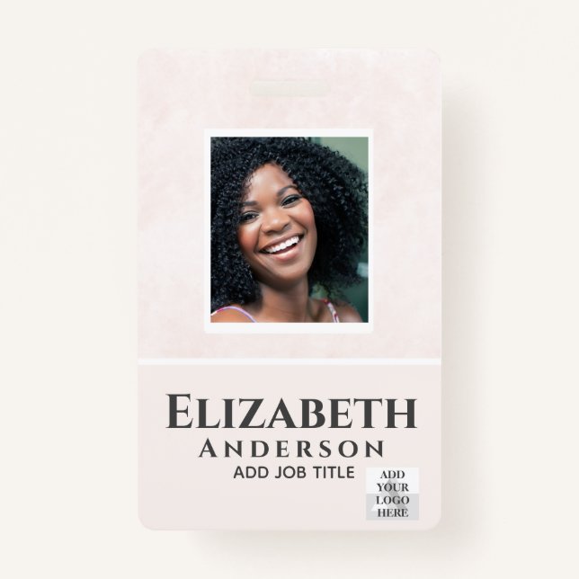 PHOTO-ID Employee VIP PASS Watercolor Abstracts ID Badge (Front)