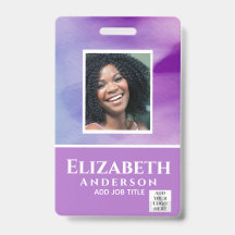 PHOTO-ID Employee VIP PASS Watercolor Abstracts
