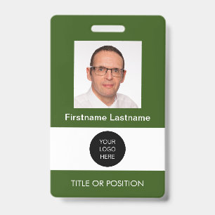 Photo ID Forest Green Name Badge