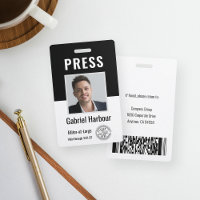 Photo ID Journalist Press Pass | Logo & Barcode