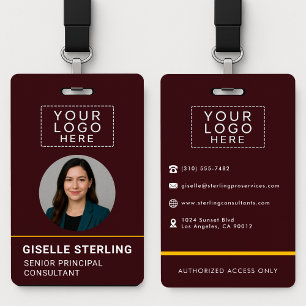 Photo ID Logo Custom Company Name Tag  ID Badge
