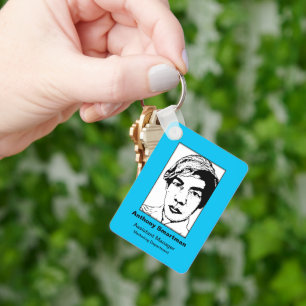 Photo ID Metal Keychain Blue 1