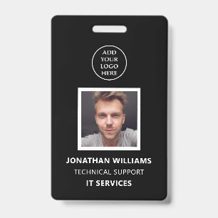 Photo ID Modern Business Logo Staff Name Job Title Badge