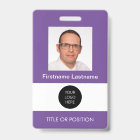 Photo ID Purple Name Badge
