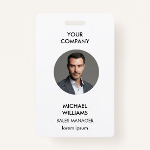 Photo ID White Badge ID Badge