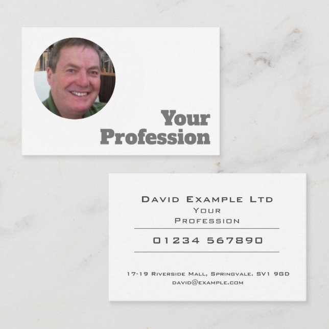 Photo ID Your Image on a Business Card (Front/Back)