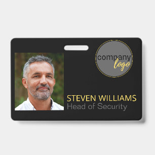 PHOTO IDENTIFICATION CUSTOM NAME BUSINESS LOGO  ID BADGE