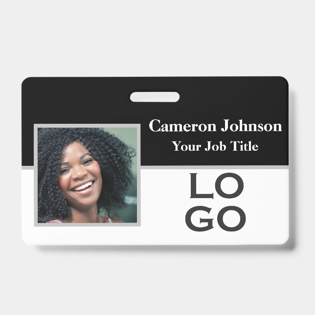 Photo Identification with Custom Logo ID Badge (Front)