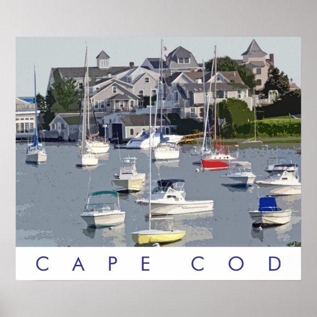 Photo Illustration Cape Cod Harbour Poster (Front)