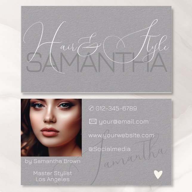 Photo Image Elegant Modern Calligraphy Signature   Business Card (Creator Uploaded)