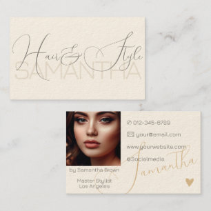 Photo Image Elegant Modern Calligraphy Signature Business Card
